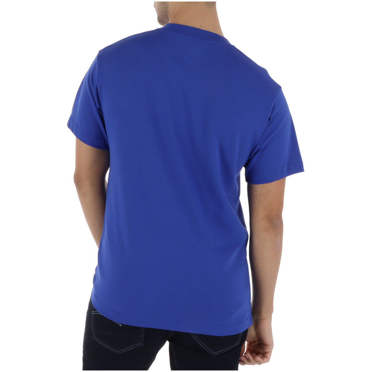 Vans Classic Logo Tee; blu con stampa bianca, 100% cotone, lavaggio 30°C. La t-shirt simbolo dello streetwear mondiale. Vista posteriore