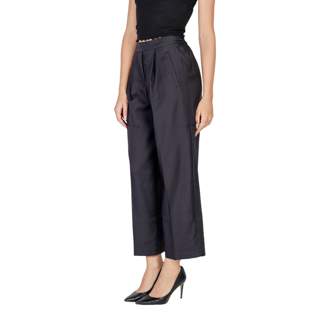 Ichi Pantaloni Donna Nero Monocromo Cerniera Tasche Anteriori 97% Poliestere 3% Lycra Autunno/Inverno 20121967