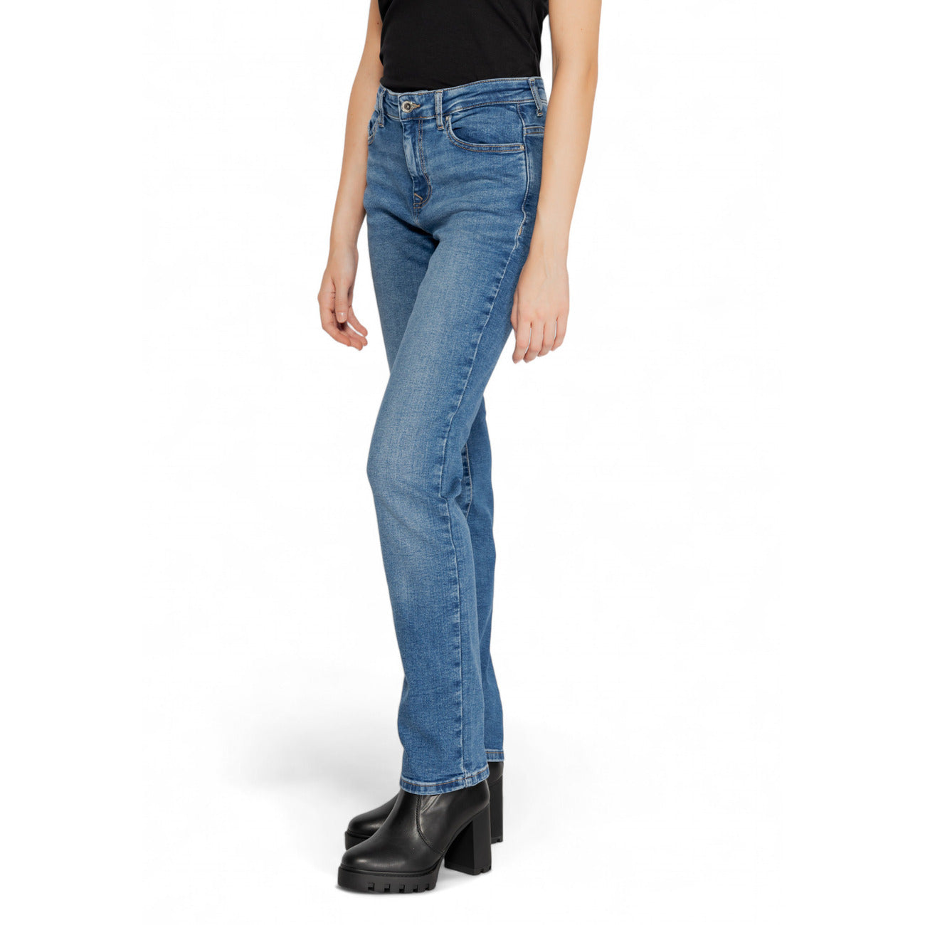 Only Jeans Donna Blu con Zip Bottone Tasche Anteriori Posteriori in Cotone 98% Lycra 2% Autunno/Inverno 15330805