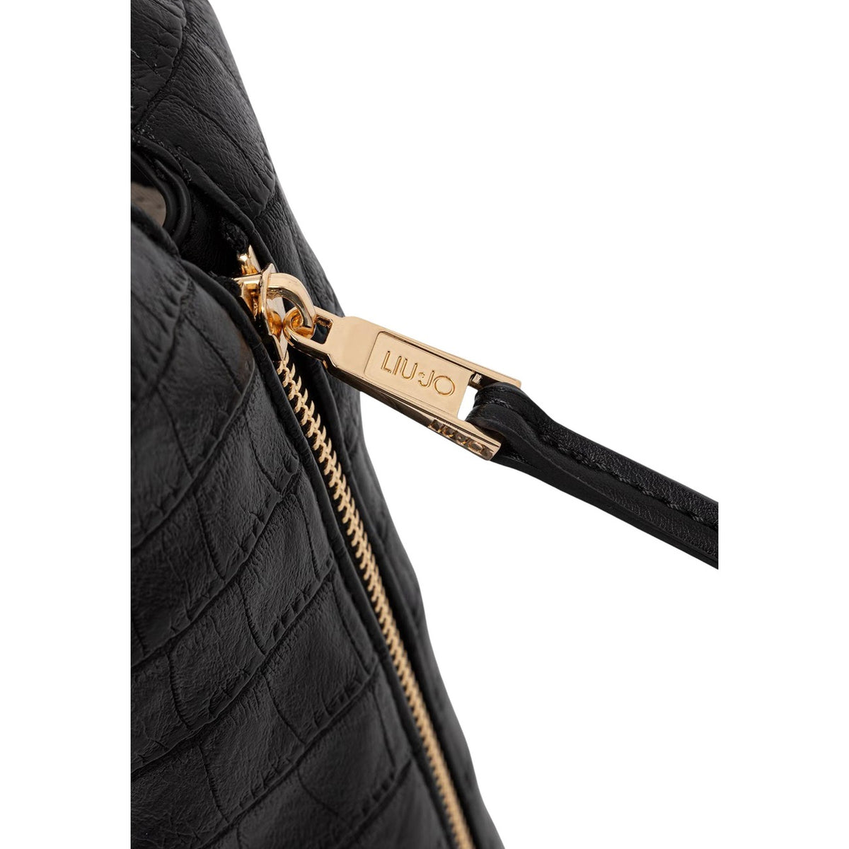 Borsa Liu Jo donna AF6057 ES042. Shopping bag capiente da lavoro e tempo libero in ecopelle stampa cocco, portabile a mano o a spalla con tracolla removibile, chiusura a cerniera e metalleria oro.