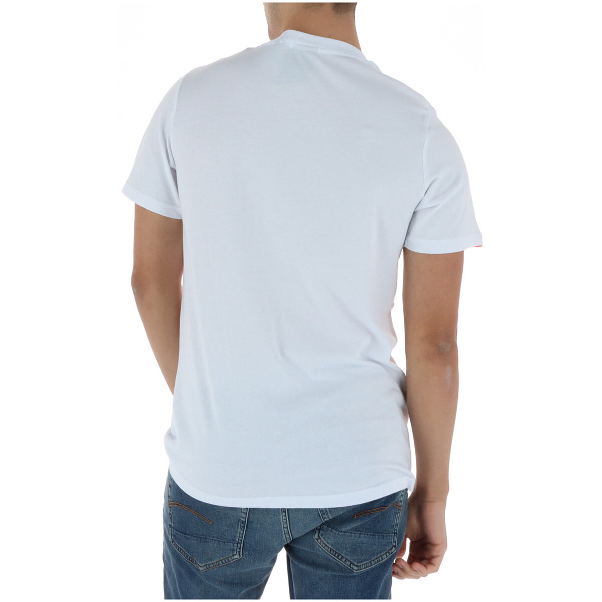 Superdry T-shirt Stampata M1012212A; 100% cotone, colore bianco, scollo tondo. T-shirt robusta e di alta qualità dal look iconico. Vista posteriore