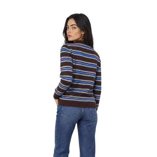Maglia donna Morgan De Toi marrone – Maglione con colletto a revers e bottoni 262-MIKO.