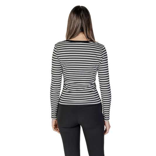 Morgan De Toi Maglia Donna Bianco Righe Scollo Tondo Manica Lunga Poliestere Viscosa Primavera Estate 251-TSCOOP