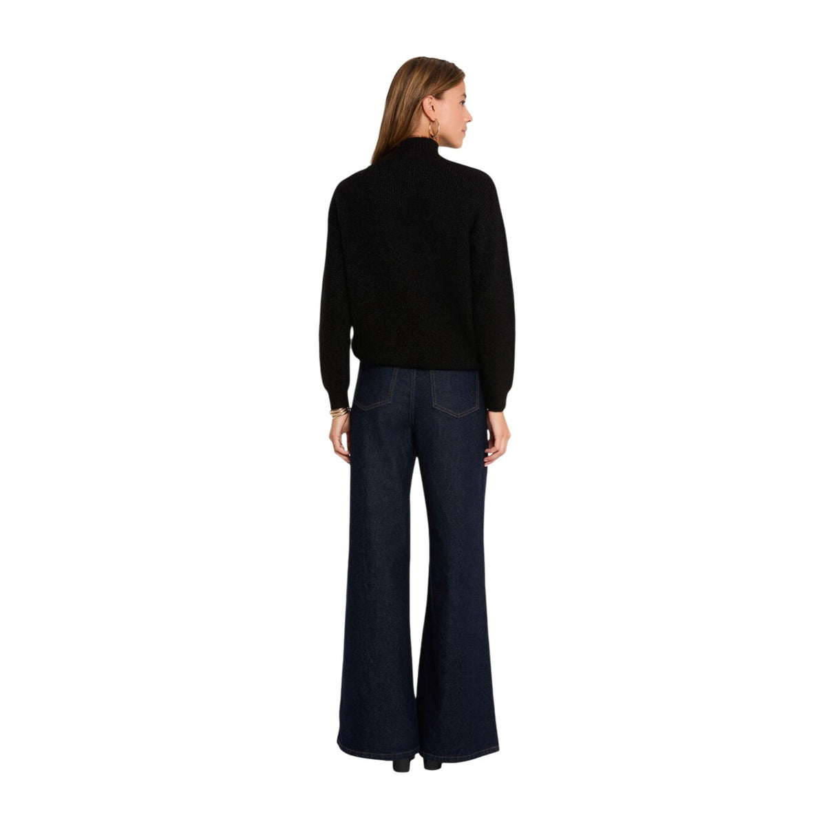 Maglione donna Morgan De Toi nero – Maglia mezza stagione a coste collo alto 262-MSTORE.