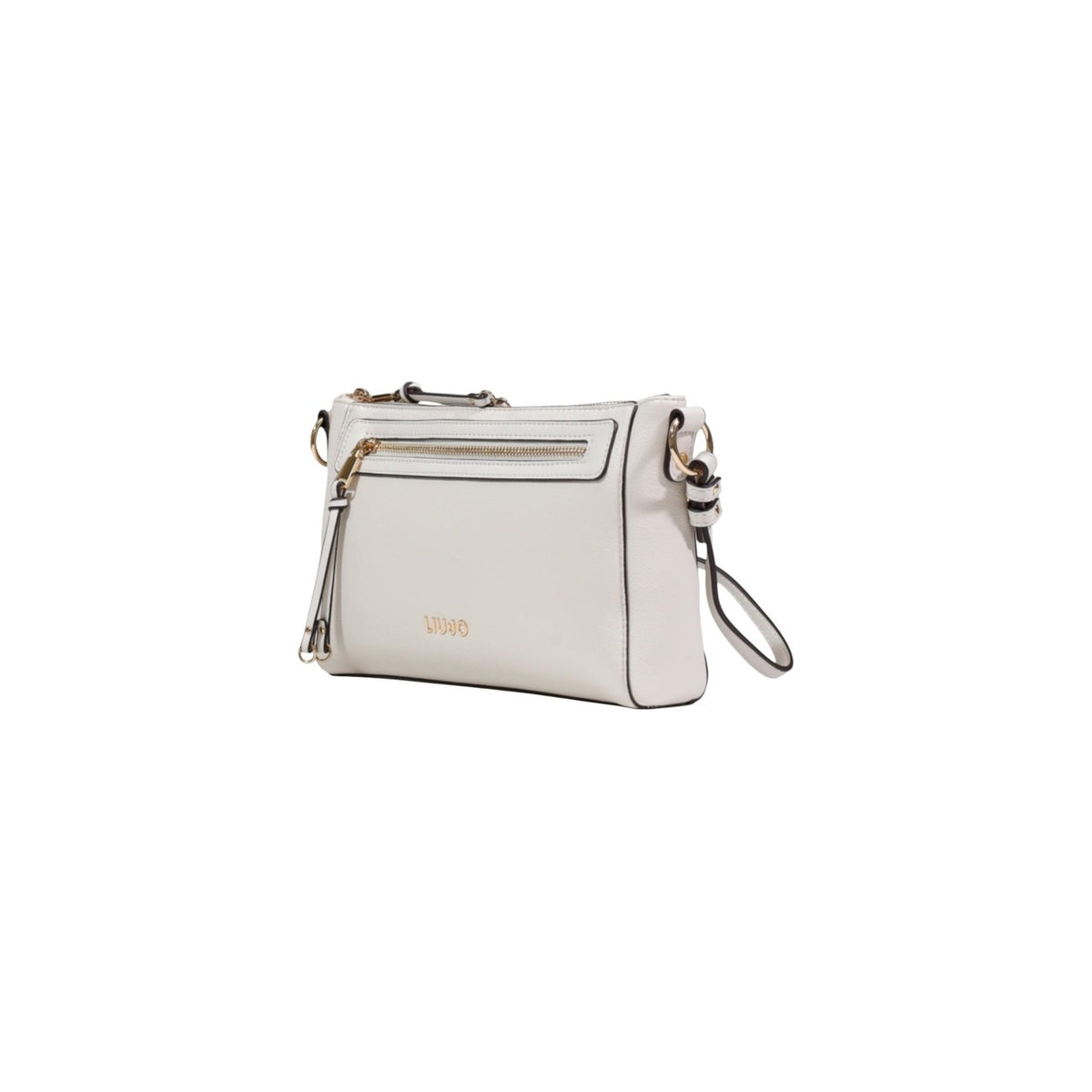 Borsa Liu Jo S CROSSBODY donna panna con cerniera tracolla tasche interne anteriori 100% poliuretano - vista laterale frontale