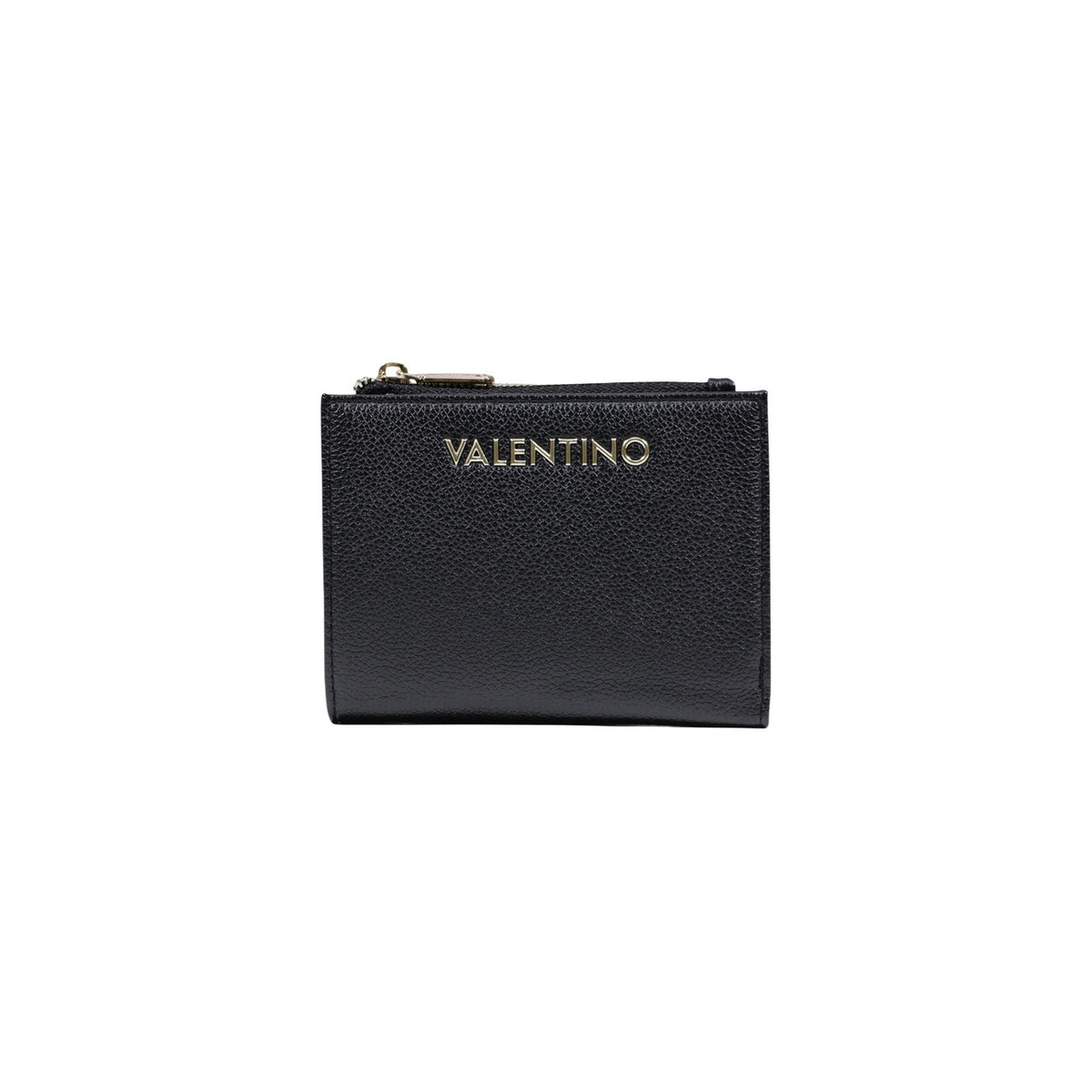 Valentino Bags Portafoglio nero Doris Re; finitura martellata, hardware gold e chiusura sicura, l'accessorio funzionale e di classe per organizzare l'essenziale con eleganza.