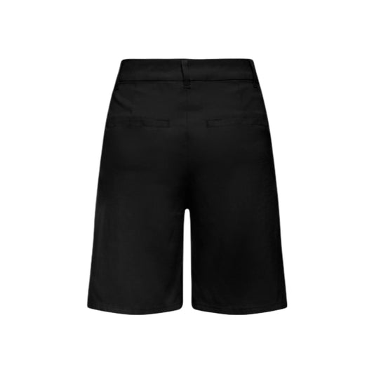 ONLY Aris Life Bermuda; 93% viscosa, linea diritta, vita normale con cerniera nascosta. Lo shorts raffinato e traspirante per l'estate. Colore nero vista posteriore stesa