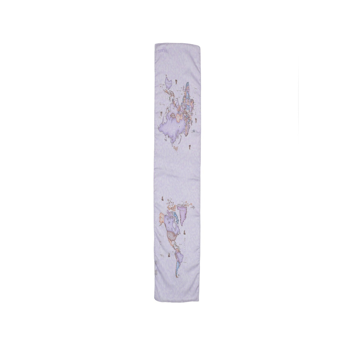 Sciarpa Alviero Martini S628 1824; stampa Geo Classic, 100% poliestere. L'accessorio iconico Prima Classe per un look sofisticato e senza tempo. Colore lilla. Vista frontale