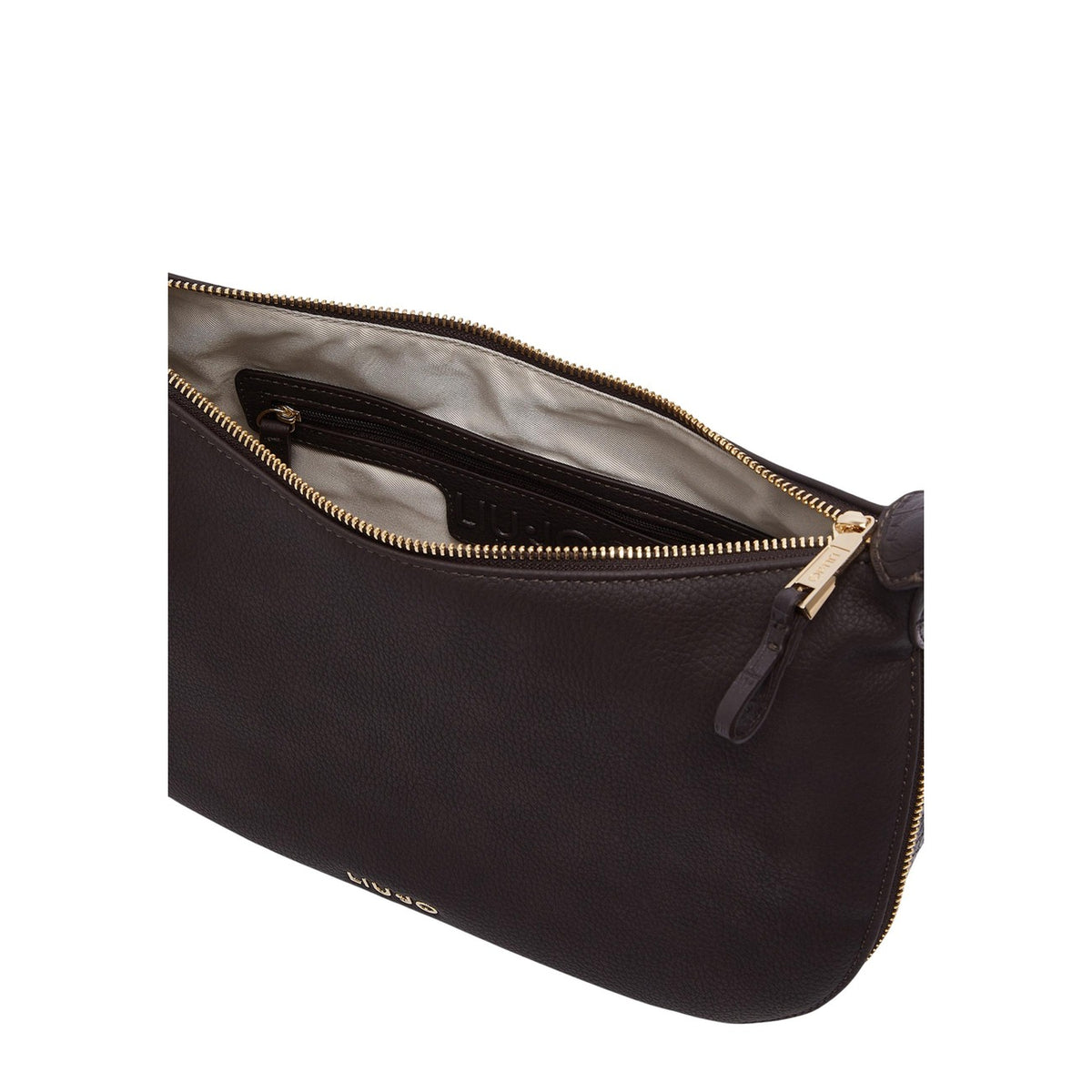 Borsa Liu Jo M Hobo donna. Borsa a spalla casual e capiente con finitura in ecopelle effetto nabuk scamosciato, tracolla regolabile, fodera interna e tasche con zip, collezione autunno inverno.