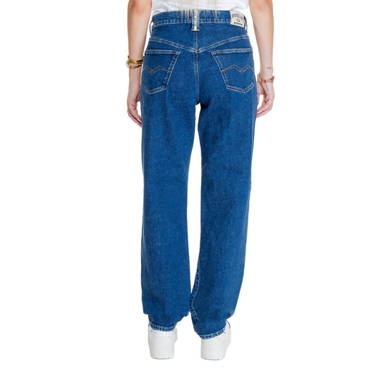 Replay Jeans Donna Blu con Zip Bottone Tasche Anteriori Posteriori in Cotone 99% Elastan 1% Autunno/Inverno W9Z1 .000.759 52D