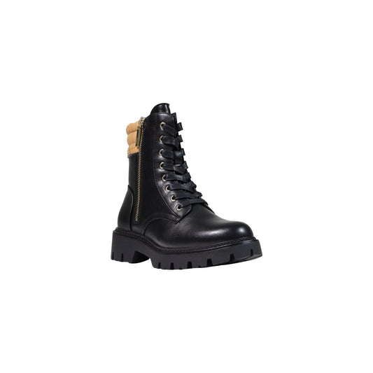 Stivaletti tronchetti neri donna Alviero Martini Prima Classe – Stivaletti combat con colletto Geo Classic Z 1561 300B.