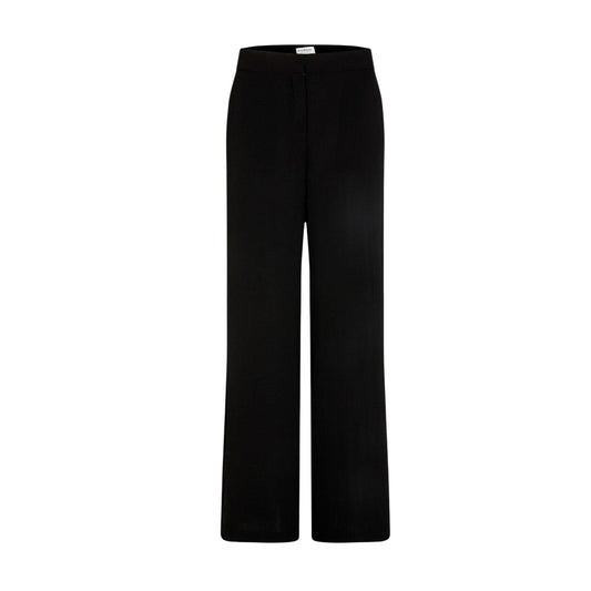 Pantaloni Palazzo Morgan De Toi Panou; 100% poliestere, vita alta, tasche laterali. Taglio ampio e fluido, tessuto leggero antipiega. Stile sofisticato, ideale per outfit formali e cerimonie. Vista frontale stesa