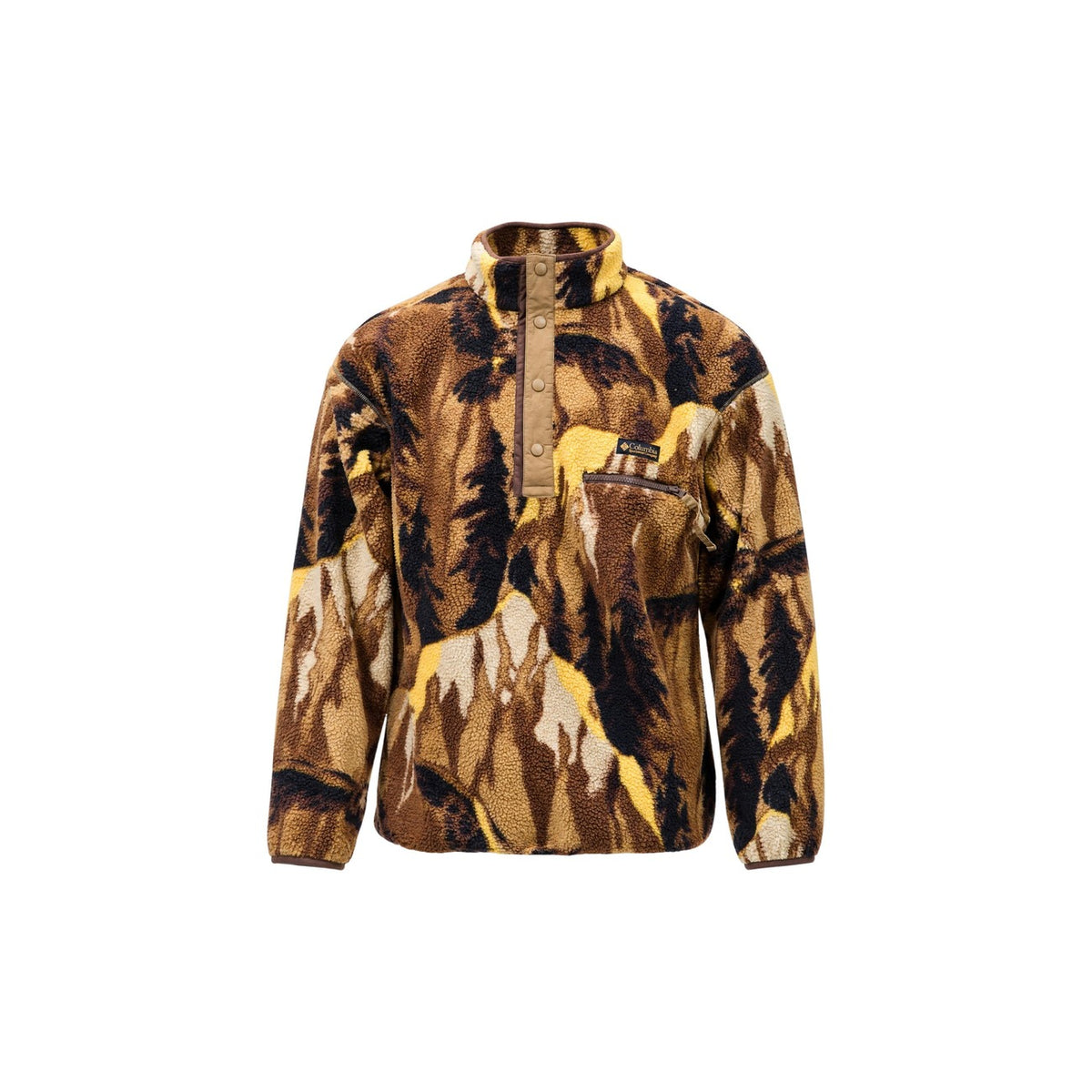 Pile Columbia uomo Helvetia mezza zip. Giacca in pile Sherpa a pelo lungo con cerniera mezza lunghezza, tasca di sicurezza sul petto con cerniera, abbigliamento outdoor e urbano autunno inverno.