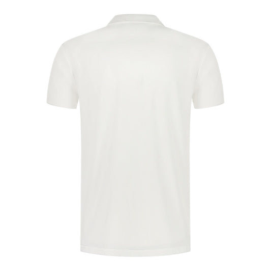 Peuterey Polo in piqué di cotone stretch Uomo Bianco maniche corte Vista posteriore