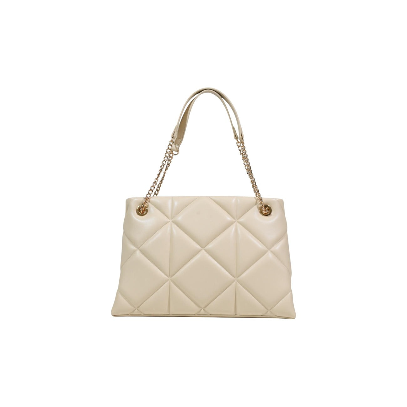 Borsa Love Moschino a spalla trapuntata donna beige con tasca interna 100% ecopelle - vista posteriore retro