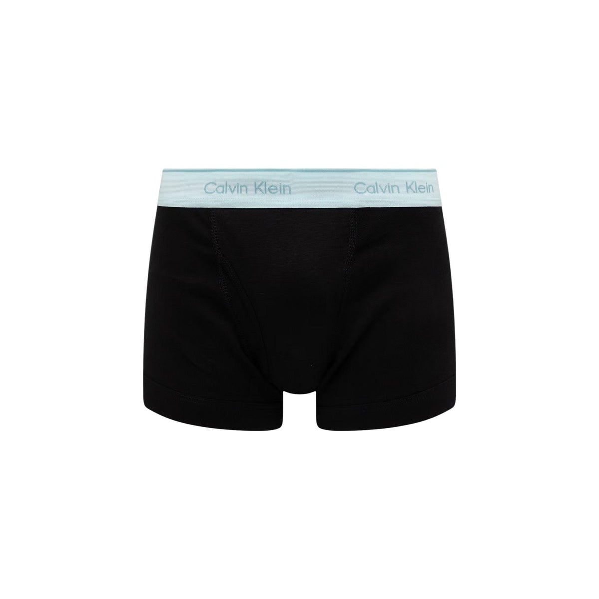 Boxer Uomo Neri Calvin Klein Trunk (Pacco da 5); Tessuto 100% cotone traspirante con vita elastica regular logata in colorazioni assortite. Modello intimo aderente a tinta unita, stile casual essentials 4 stagioni. Striscia colorata verde acqua