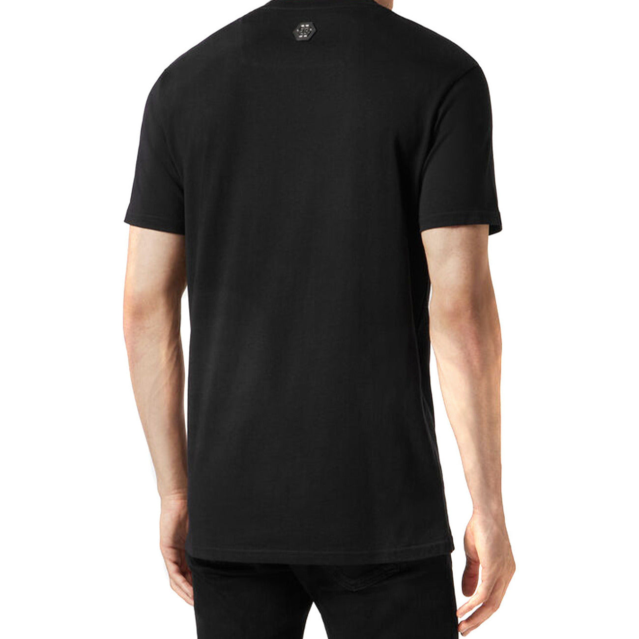 Philipp Plein T-Shirt Uomo Nera Stampa Manica Corta Scollo Tondo 100% Cotone Primavera/Estate V_30799