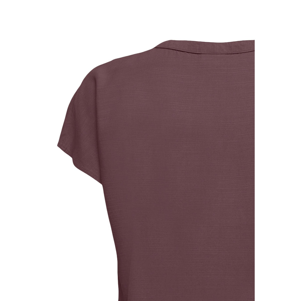 Blusa JDY Jdycaya; 90% viscosa, 10% lino. Scollo a V con dettaglio spacco, maniche corte, vestibilità morbida. Top estivo leggero, fresco e traspirante. Colore viola