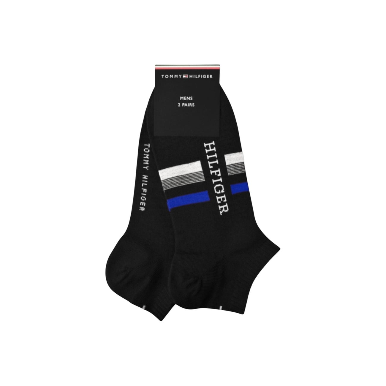 Tommy Hilfiger Sneaker 2P Tab; 100% cotone, logo ricamato, bande iconiche. Pack doppio di calze corte traspiranti e morbide. Colore nero