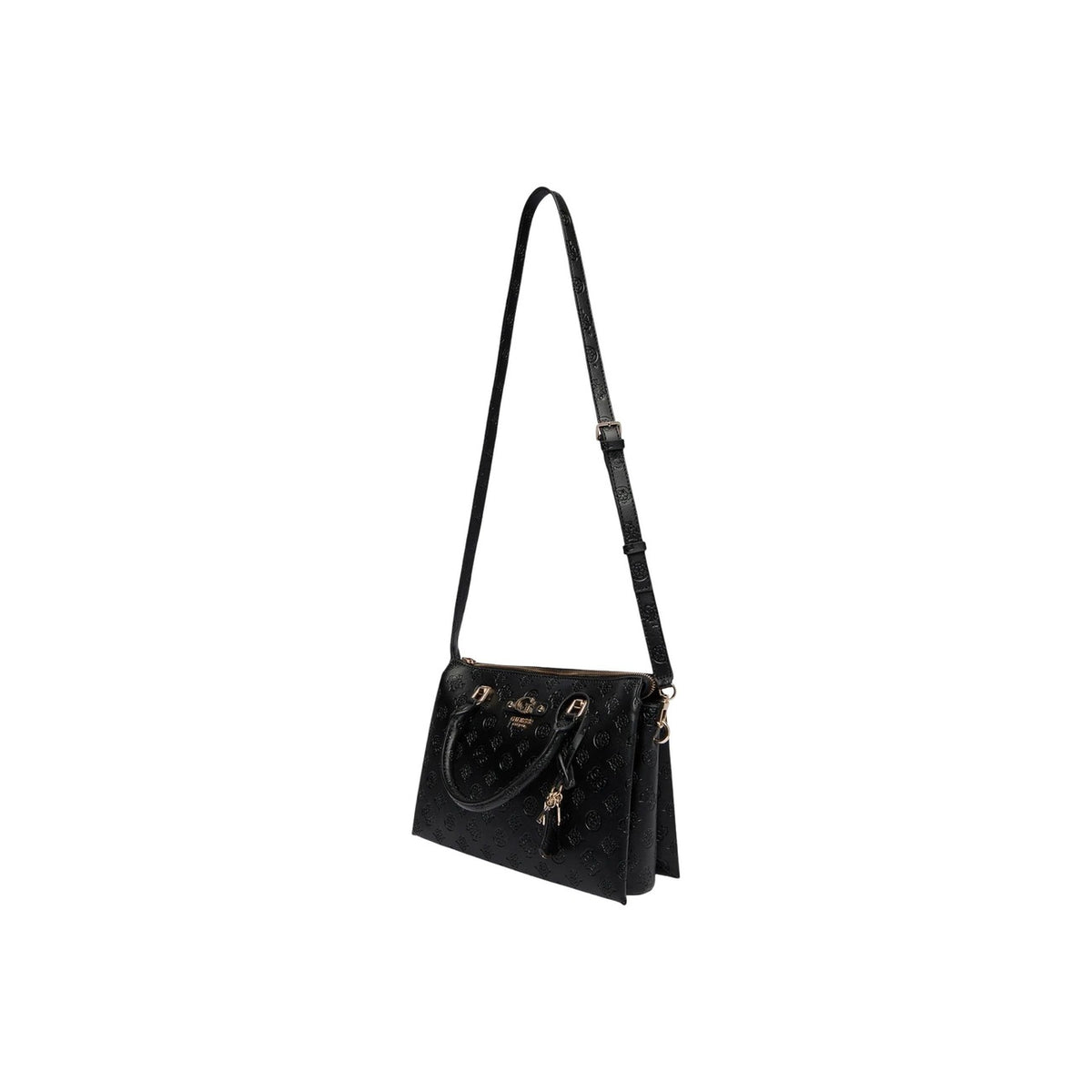 Borsa Guess donna nera con tracolla - vista laterale con dettaglio tracolla