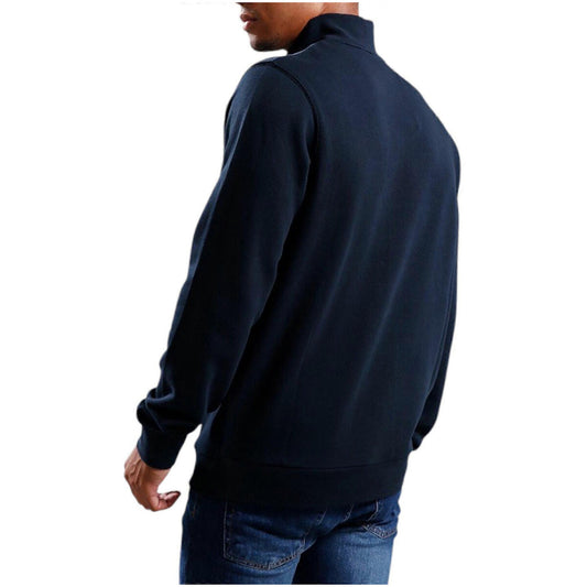 Lyle & Scott Felpa Uomo Blu con Zip Maniche Lunghe Scollo Alto in Cotone 100% Autunno/Inverno ML2022V