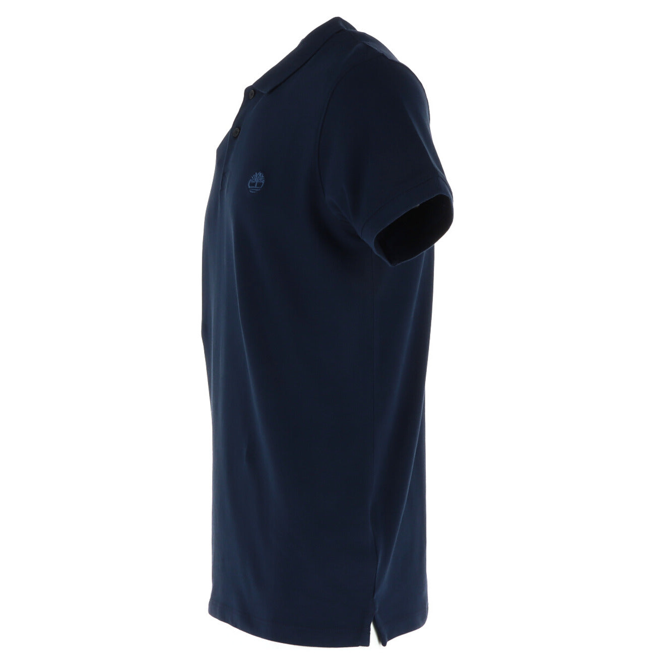 Dettaglio polo Timberland Millers River uomo blu con logo ricamato e vestibilità regular fit