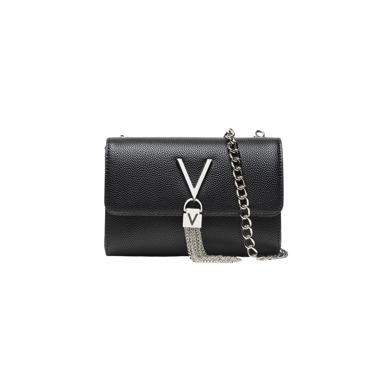 Valentino Bags Women's Black Shoulder Bag - Bag with Button and Internal Pocket 17x11.5x4cm
