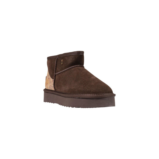 Stivaletti camoscio donna Alviero Martini Prima Classe – Stivali imbottiti testa di moro con eco pelliccia 26IZ11575417B0500.