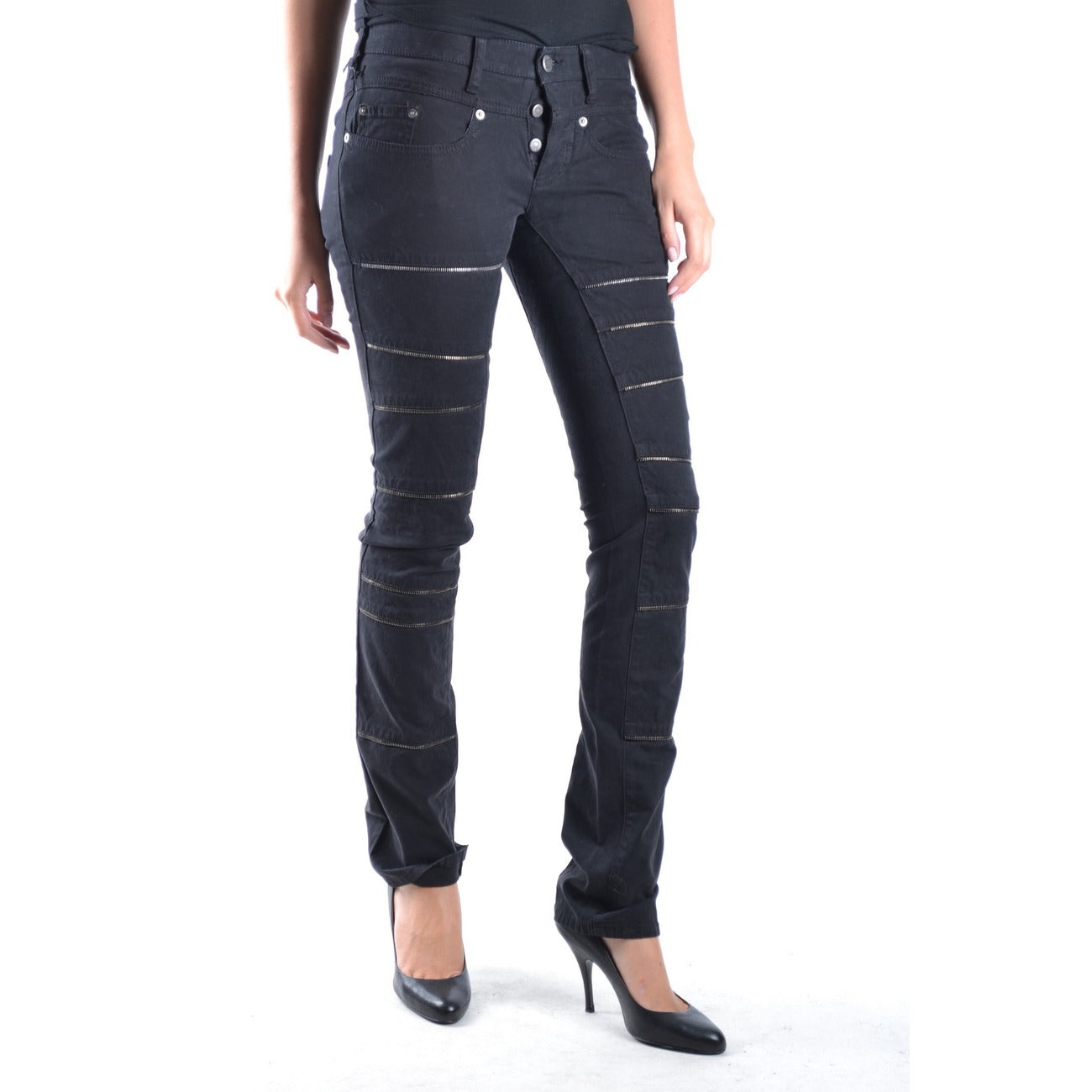 Neil Barrett Jeans Donna Neri con Bottoni Tasche Anteriori Posteriori Autunno/Inverno B_11456