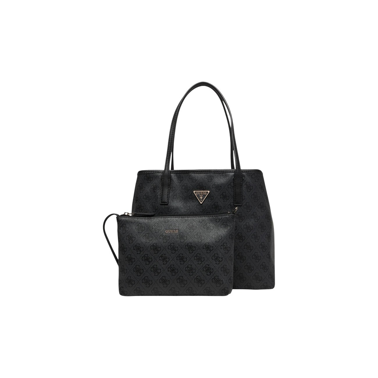 Borsa Guess donna nera con stampa pochette interna 100% poliuretano - vista frontale