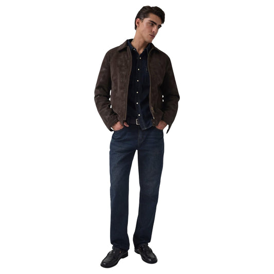 Giacca ecopelle uomo Guess – Giubbotto marrone relaxed fit con colletto M6BL28W4140-PMUI.