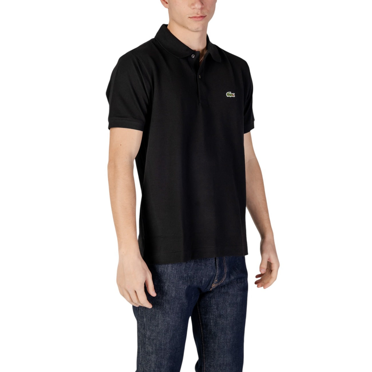 Lacoste Polo Uomo Nero Bottoni Colletto Polo Scollo Tondo Maniche Corte 100% Cotone Primavera/Estate WH7_16060800009_BLACK
