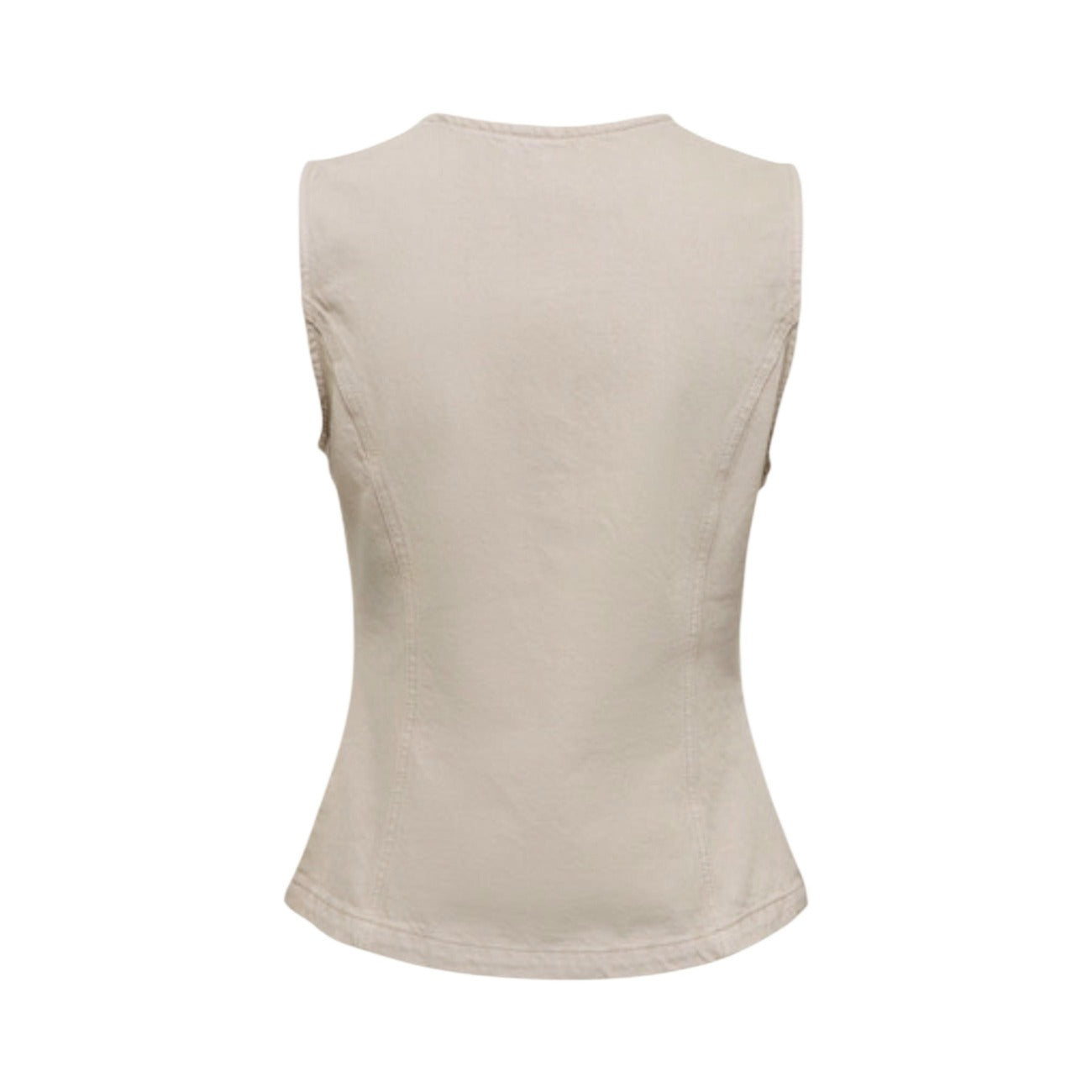 Gilet Only Onleverly in cotone con bottoni metallici, vestibilità slim e cuciture decorative, ideale per completi coordinati o look smart-casual. Vista posteriore