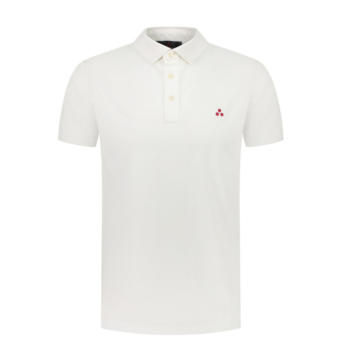 Peuterey Polo in piqué di cotone stretch Uomo Bianco maniche corte Vista frontale