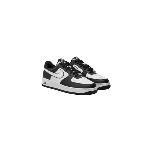 Sneakers Nike Air Force 1 bianche uomo DV0788. Scarpe sportive da uomo bianche bicolore in 100% pelle con logo Swoosh a contrasto, ammortizzazione AIR, punta traforata traspirante e suola in gomma 3 cm, scarpe casual streetwear 4 stagioni.