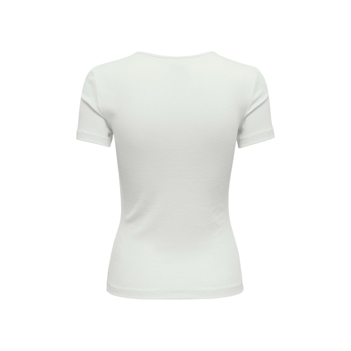 T-shirt bianca Only Onlrene con dettaglio cut-out e fiocchi, maniche corte e taglio aderente in cotone organico, ideale per outfit femminili. Vista posteriore