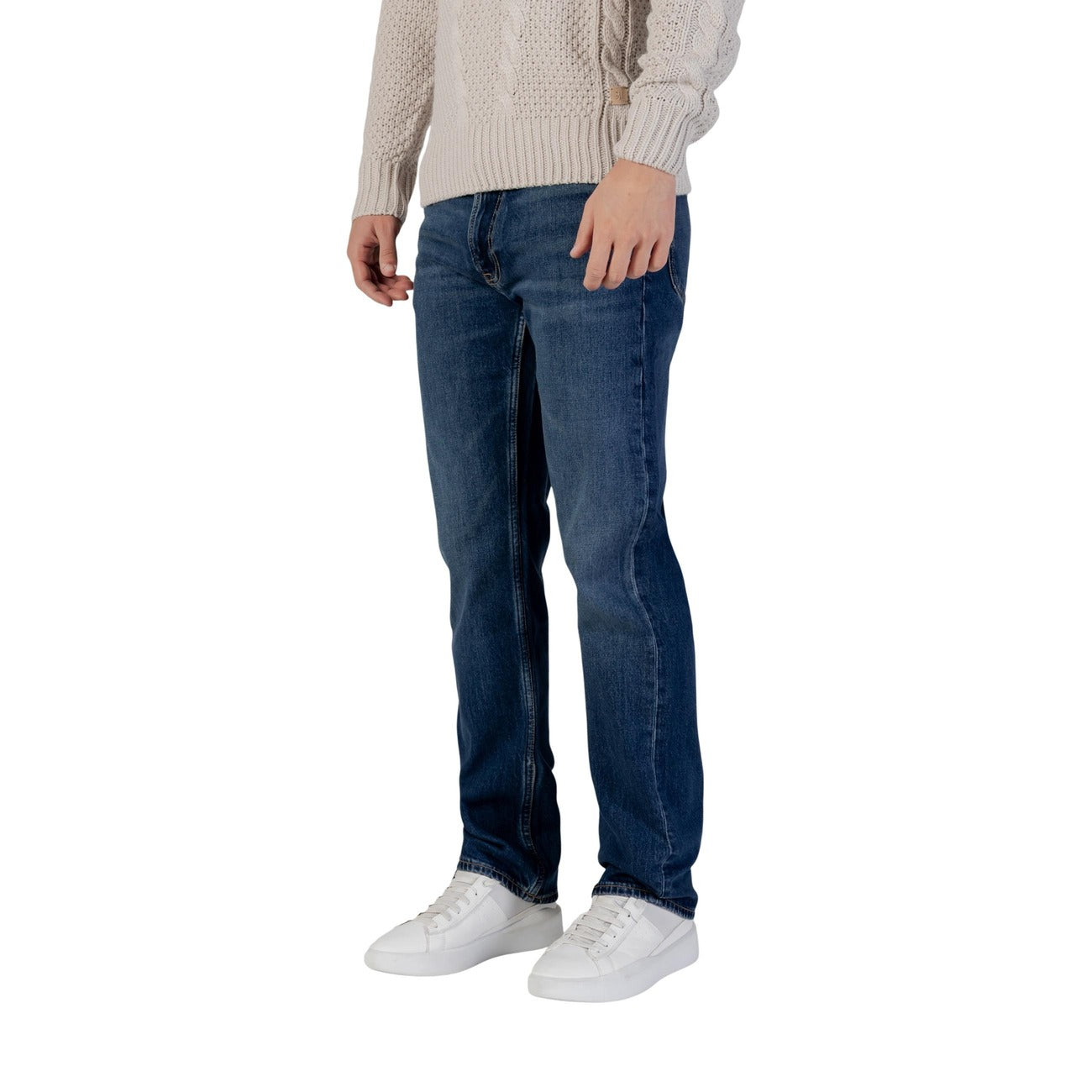 Calvin Klein Jeans Jeans Uomo Blu in Cotone 99% Elastan 1% con Zip e Bottone Tasche Anteriori e Posteriori LV04LB782G
