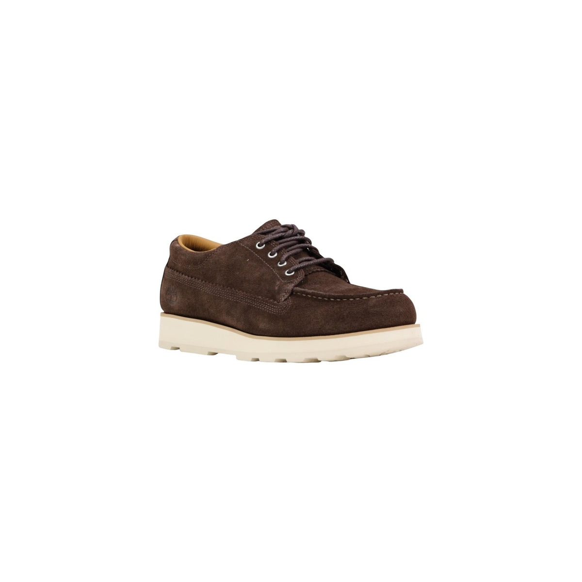 Scarpe Timberland stringate eleganti BRITTON MILLS in pelle scamosciata uomo marroni con lacci suola gomma 100% camoscio - vista frontale