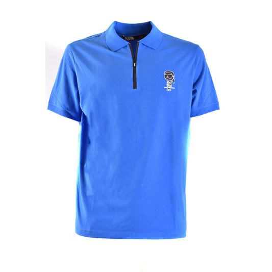 Karl Lagerfeld Polo Uomo Blu Cerniera Colletto Polo Scollo Tondo Maniche Corte 95% Cotone 5% Elastan Primavera/Estate B_44529