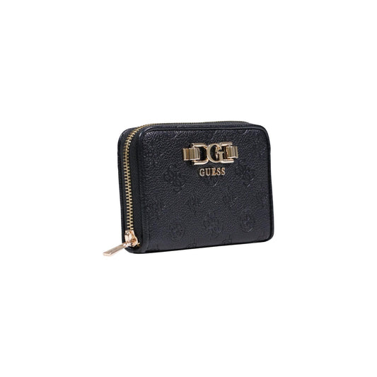 Guess Portafoglio nero medio ANISE SLG MEDIUM ZIP AROUND 14x9x3 cm Donna vista frontale latetale