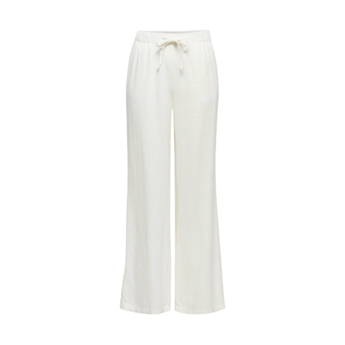 Only Onlgoa Linen Blend Pants; 70% viscosa, 30% lino, vita elastica con cordino. Il pantalone fresco e versatile indispensabile per l'estate. Colore bianco