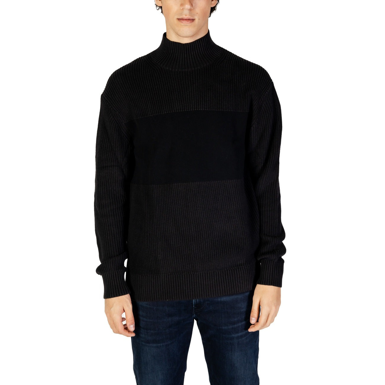 Calvin Klein Jeans Maglia Uomo Bianco Collo Alto Manica Lunga Cotone Autunno Inverno J30J326204