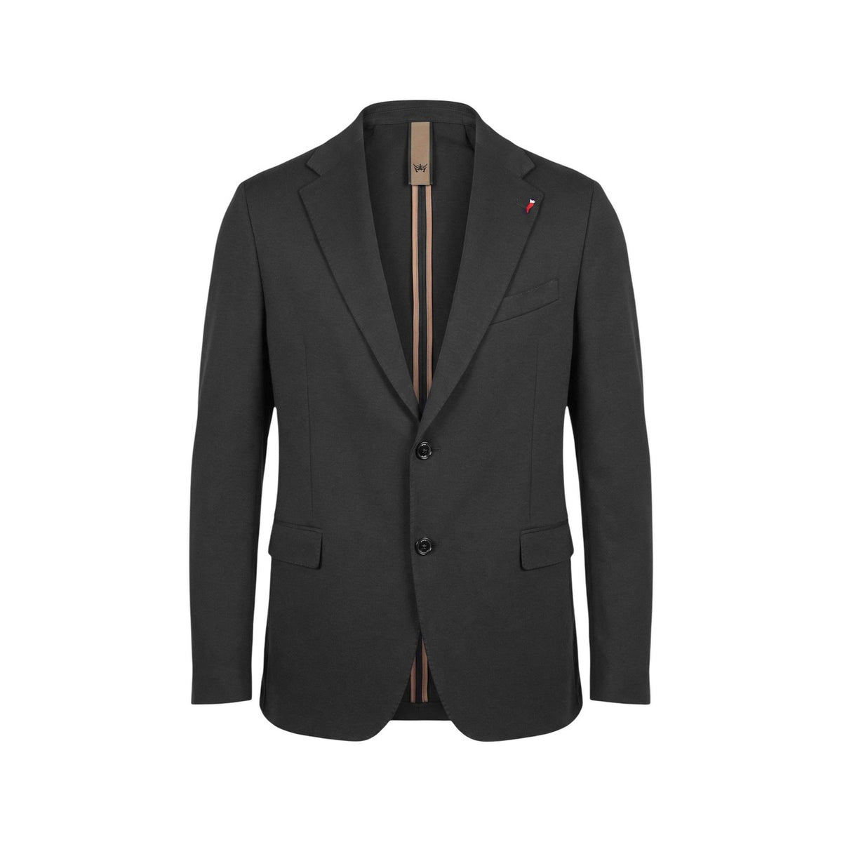 Mulish ABS110 Leopardi Suit; cotone e poliammide elasticizzato, vestibilità comfort, design sartoriale a due bottoni. L'abito moderno che non si stropiccia. Vista giacca