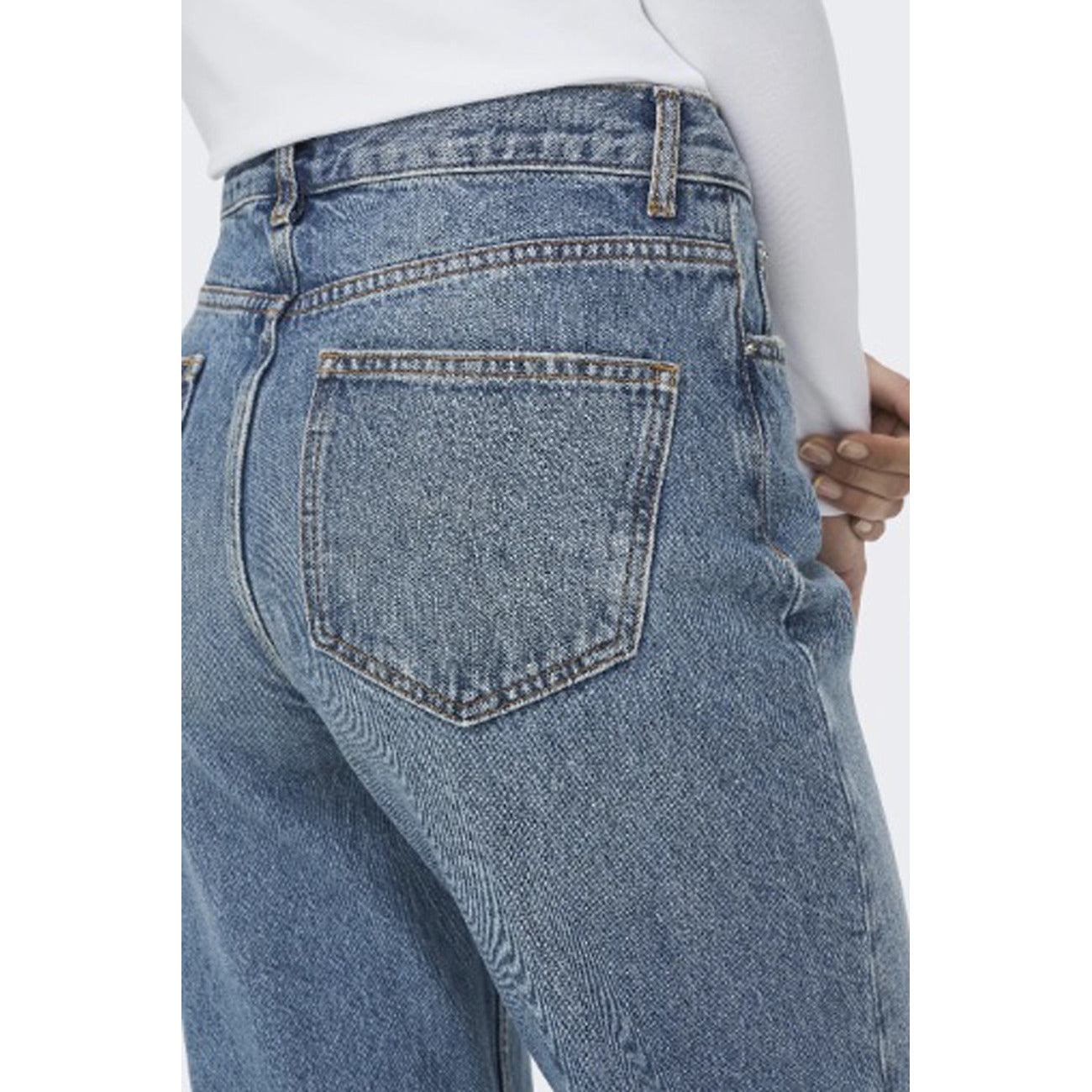 Only Jeans Donna Blu con Zip Bottone Tasche Anteriori Posteriori in Cotone 100% Autunno/Inverno 15315031
