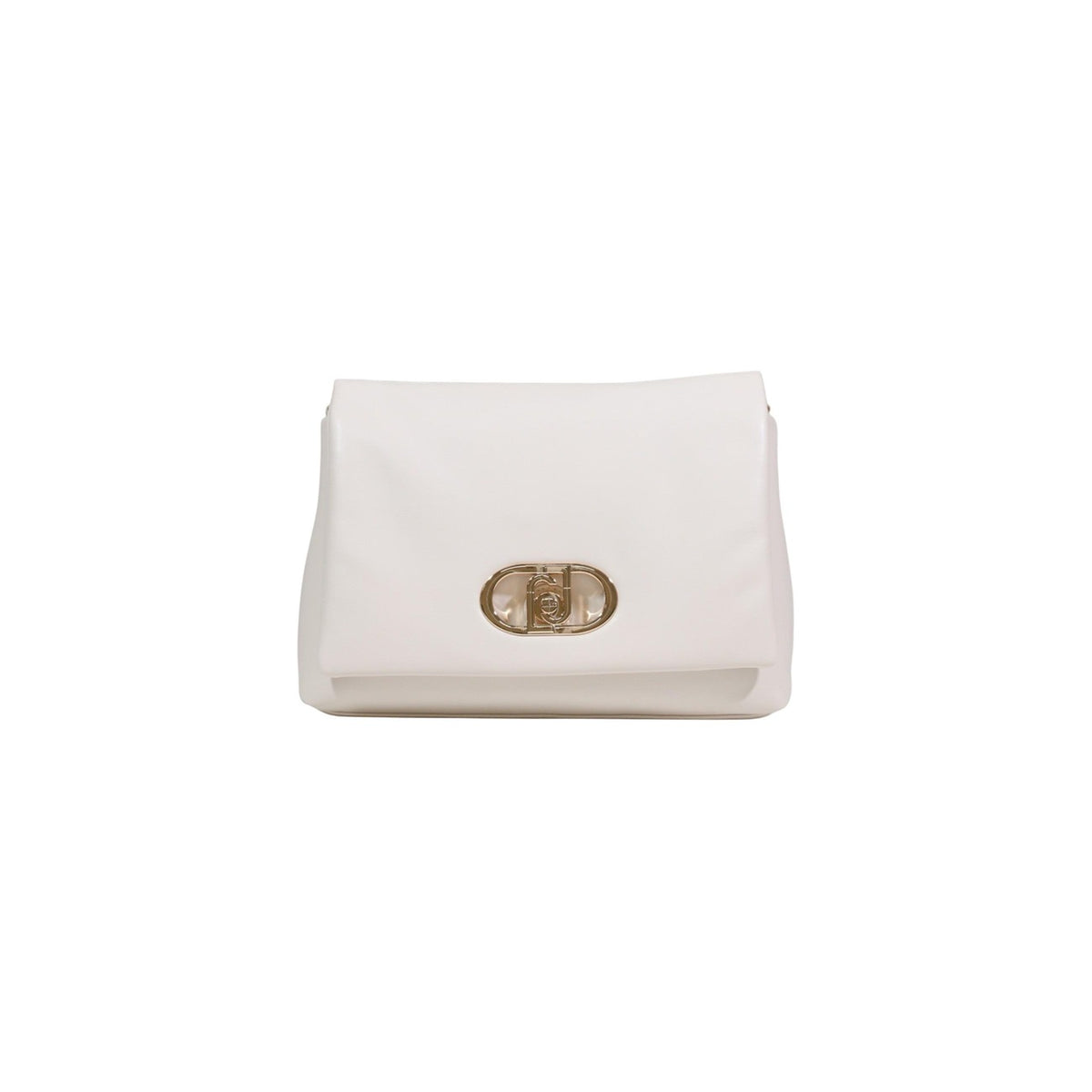 Borsa Liu Jo panna; Effetto Nappa. Manico a catena, tracolla removibile, chiusura con bottone magnetico. Dimensioni 32x22x12 cm. Linea ecosostenibile Liu Jo Better. Accessorio sofisticato per la stagione Primavera/Estate. Vista frontale