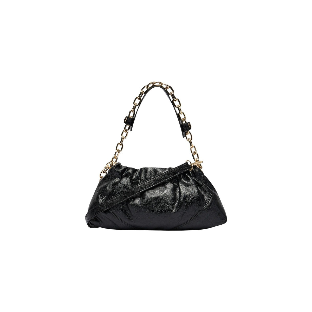 Borsa sacca Valentino Bags Lumira VBSA6F08 nero. Borsetta hobo da donna morbida (31x16x12 cm) con catena dorata, chiusura con cerniera lampo e scomparti multipli, collezione autunno inverno.