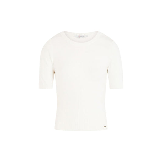 T-shirt Morgan De Toi donna bianca maniche corte scollo tondo - vista frontale
