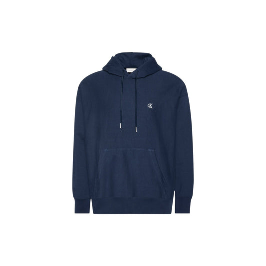 Calvin Klein Jeans Felpa Uomo Blu con Cappuccio Maniche Lunghe Tasche Anteriori in Cotone 86% Poliestere 14% Autunno/Inverno LV04RC278G