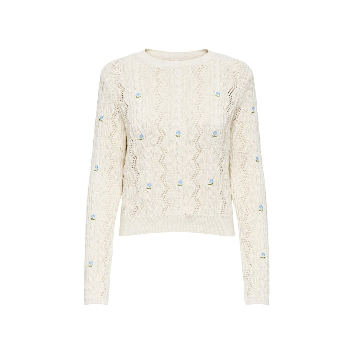 Maglia Only donna bianca con stampa scollo tondo - vista frontale