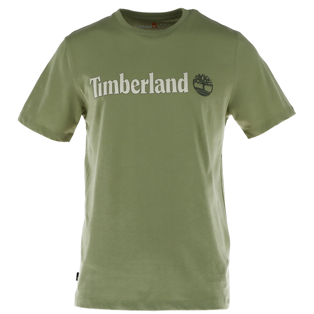 T-shirt uomo Timberland modello SHORT SLEEVE verde in cotone a maniche corte con stampa logo e scollo tondo